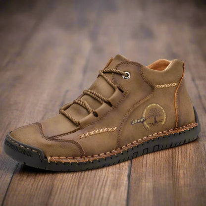 Genuine Leather Snow Boots Khaki