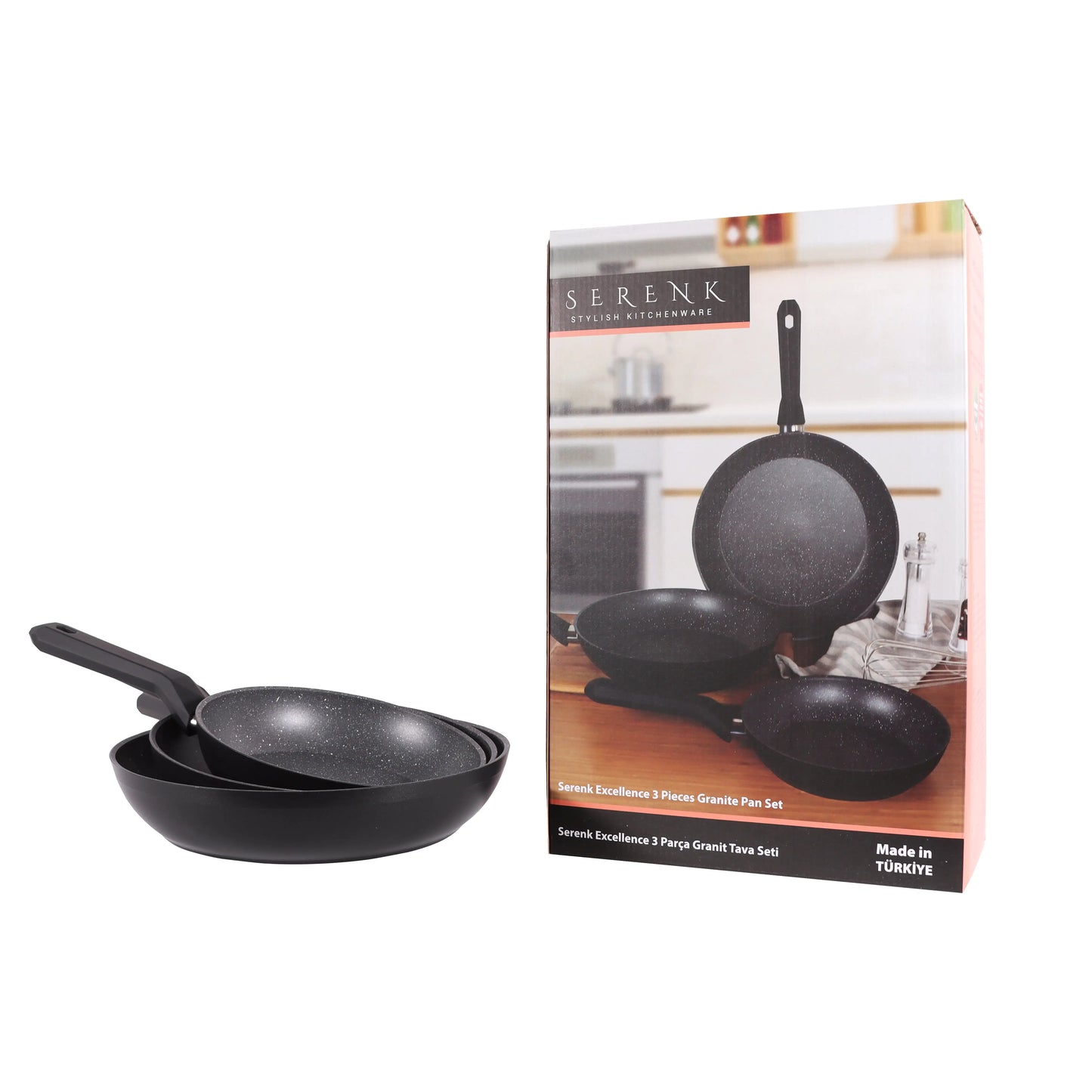 Serenk Excellence 3 Pieces Granite Pan Set