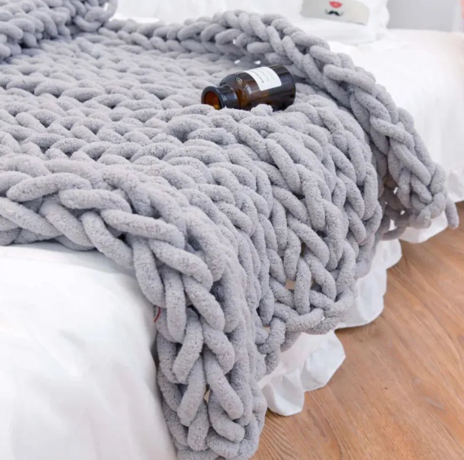 Handwoven Chunky Wool Blanket