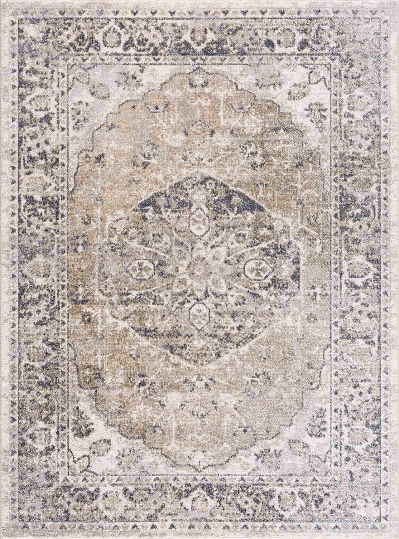 Rudo Beige Washable Area Rug - - Rugs