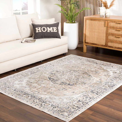 Rudo Beige Washable Area Rug - - Rugs