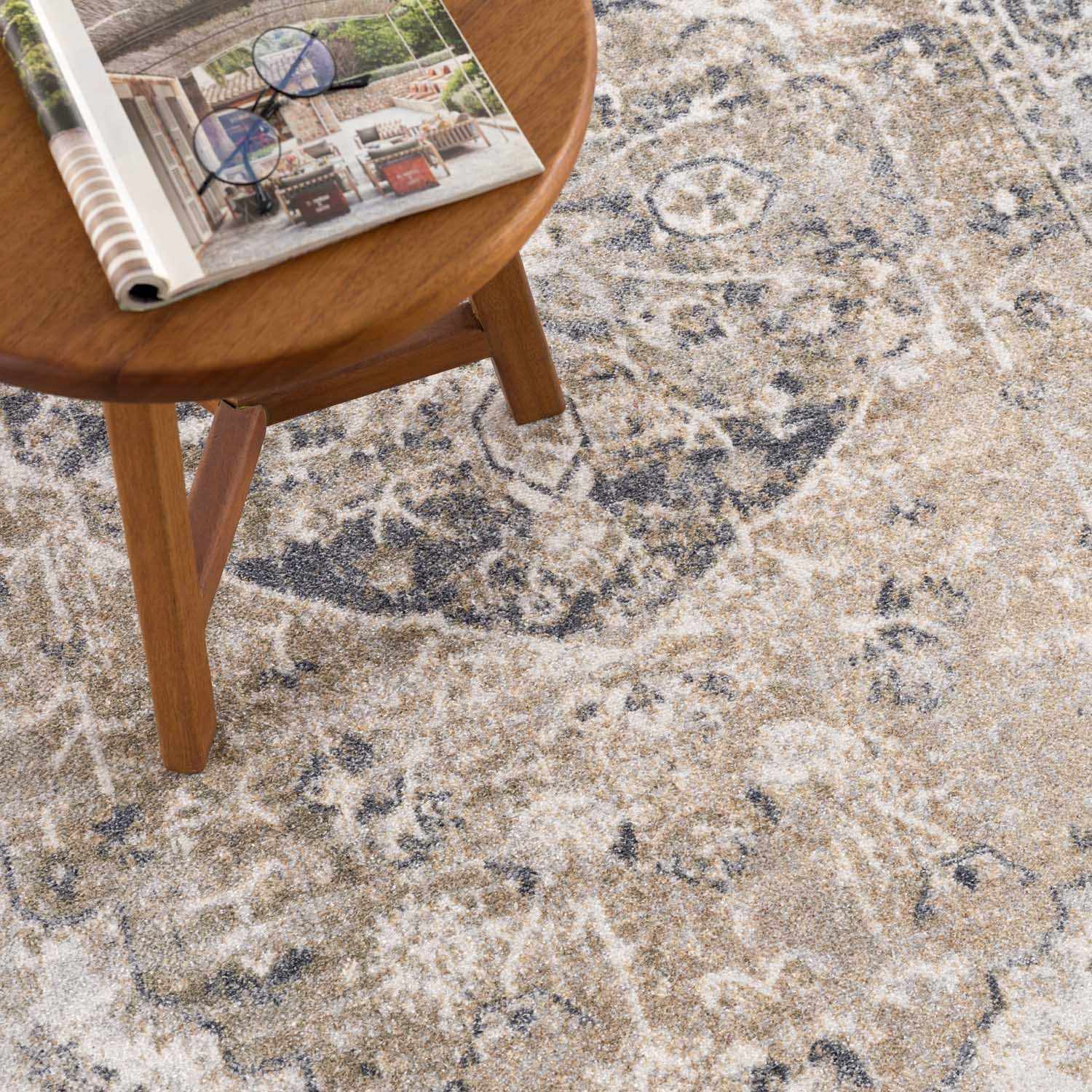 Rudo Beige Washable Area Rug - - Rugs