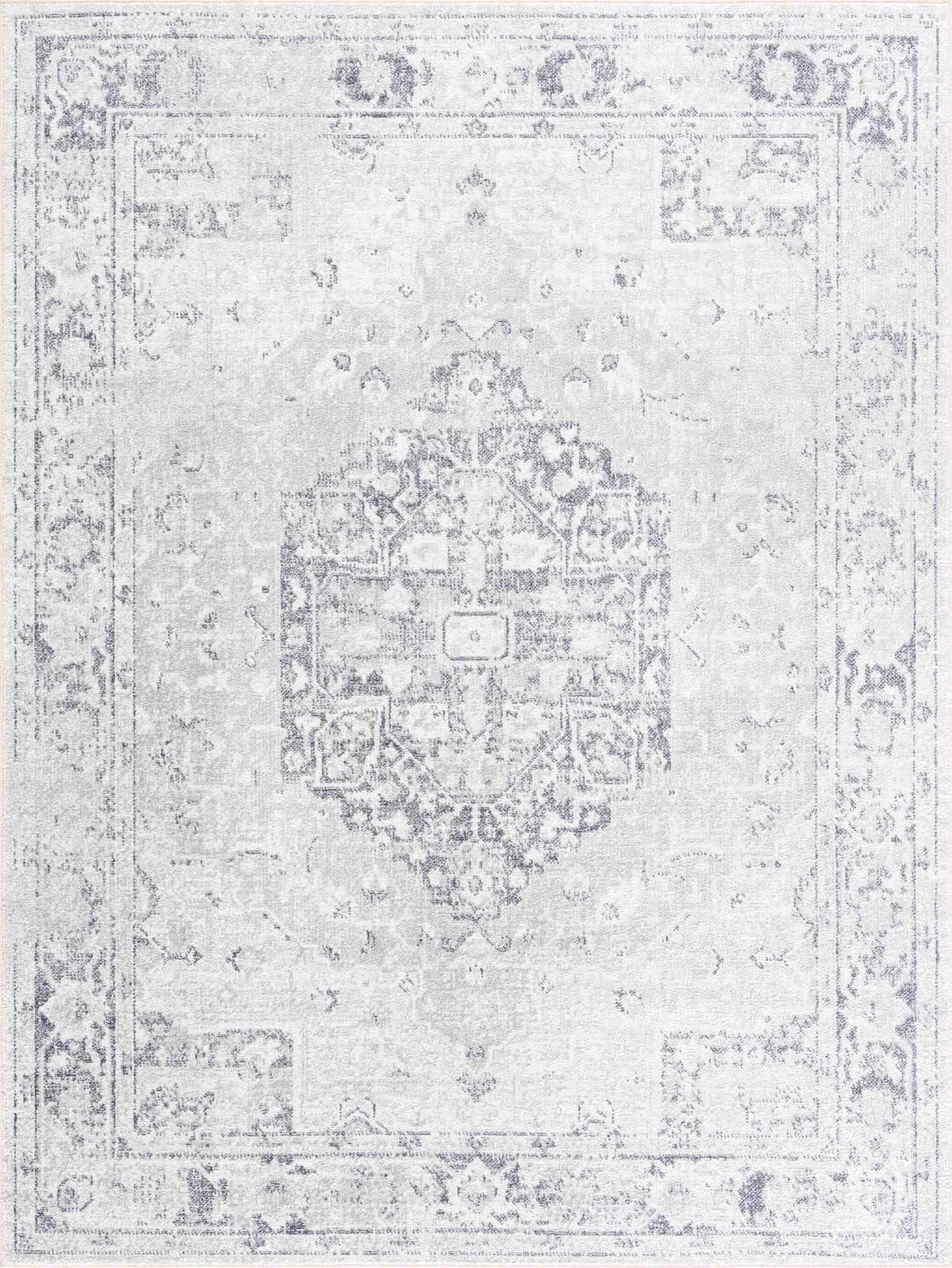 Akram Cream & Antrasit Washable Area Rug - - Rugs