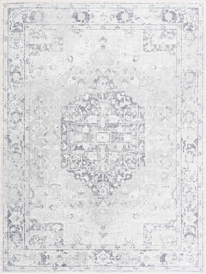 Akram Cream & Antrasit Washable Area Rug - - Rugs