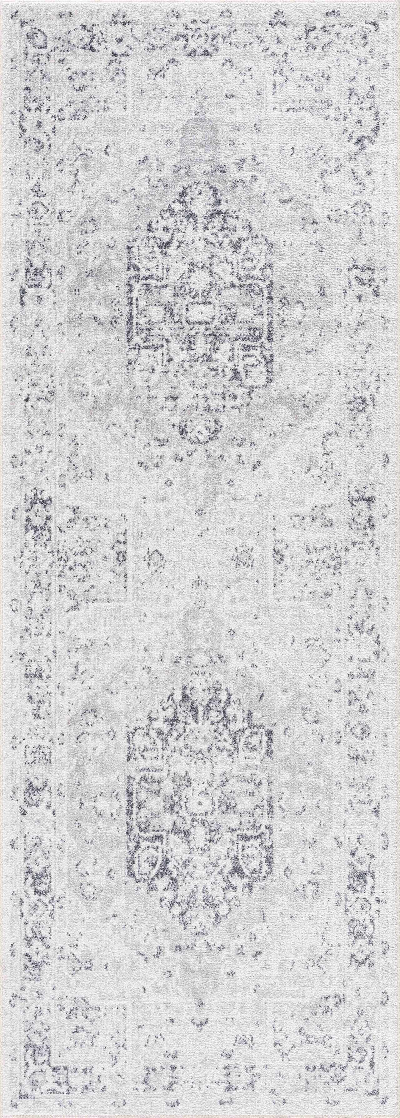 Akram Cream & Antrasit Washable Area Rug - - Rugs