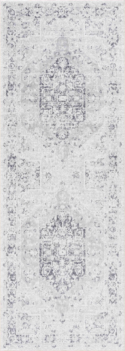 Akram Cream & Antrasit Washable Area Rug - - Rugs