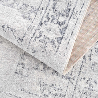 Akram Cream & Antrasit Washable Area Rug - - Rugs