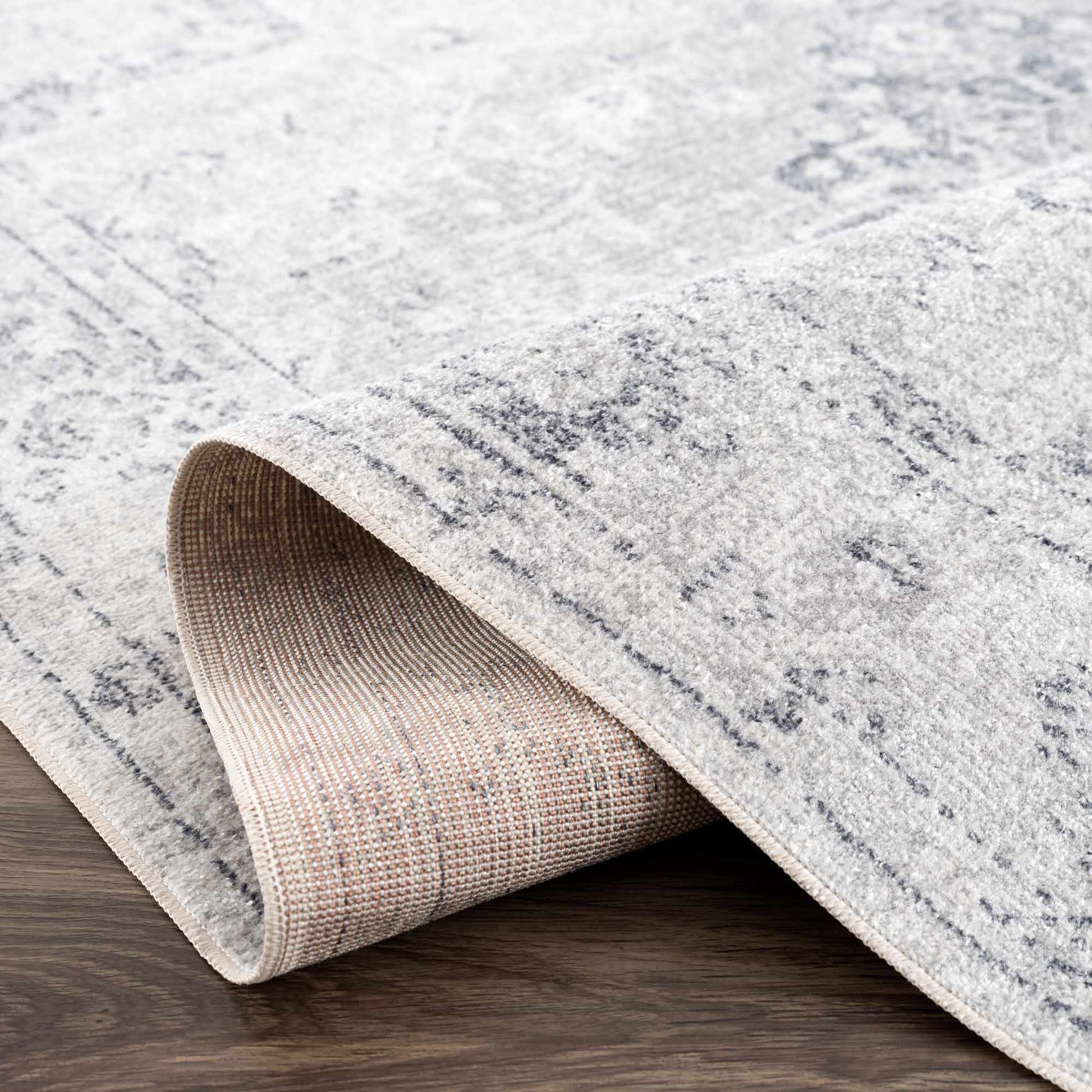 Akram Cream & Antrasit Washable Area Rug - - Rugs