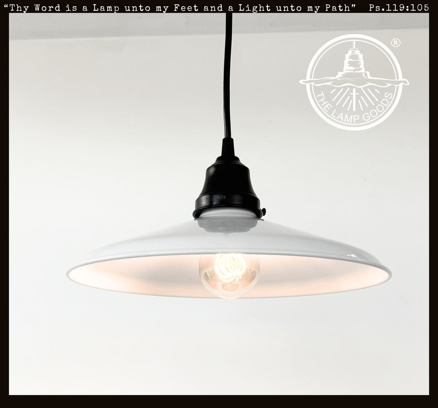 White Enamel Barn Pendant Light – Farmhouse Industrial Ceiling Fixture - - Farmhouse Lighting