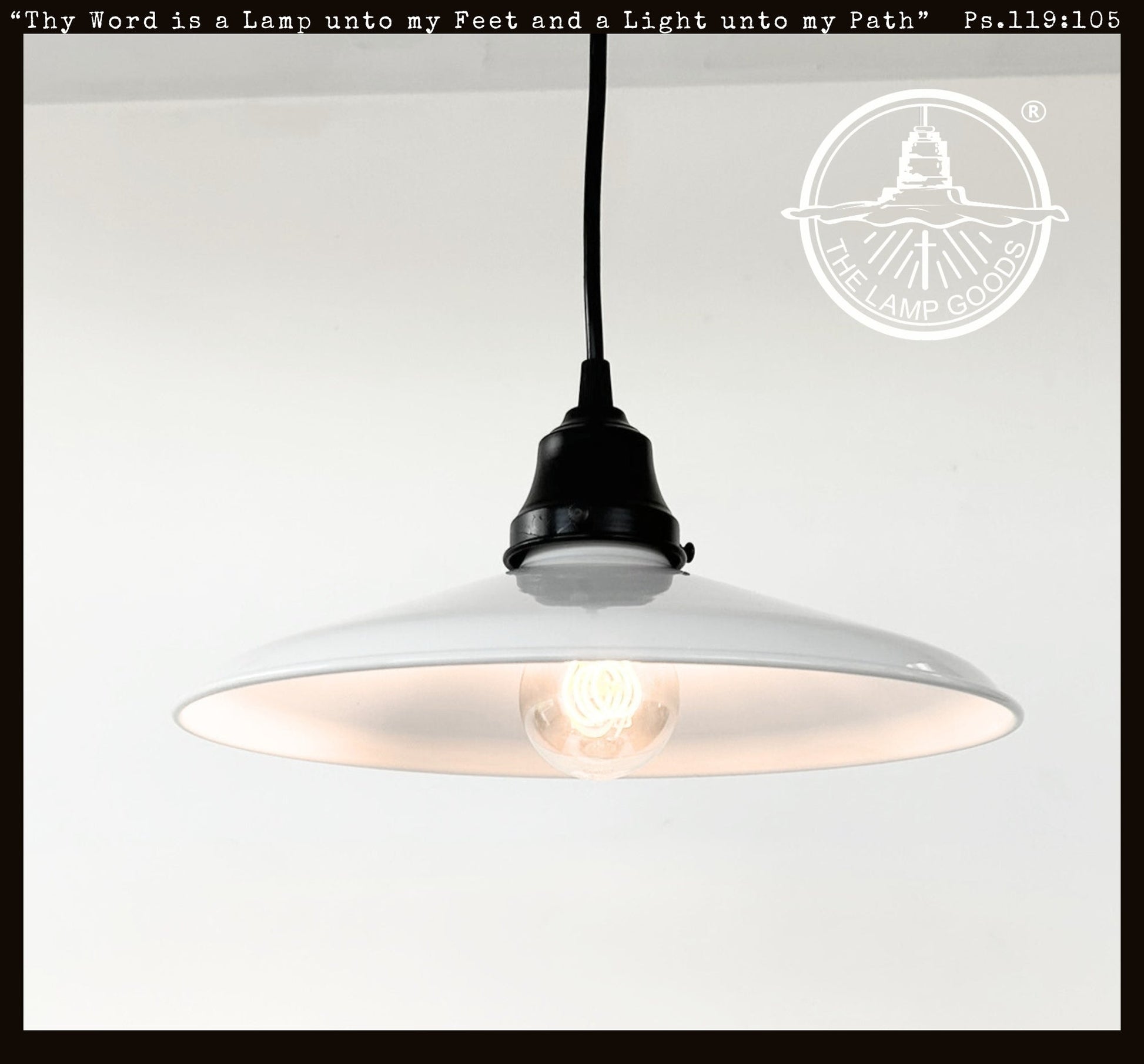 White Enamel Barn Pendant Light – Farmhouse Industrial Ceiling Fixture - - Farmhouse Lighting