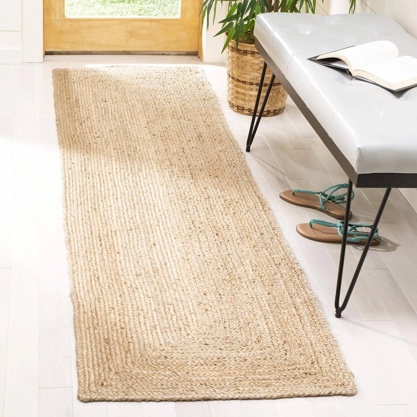 Natural Handmade Flatweave Jute Runner - Kia Day Design