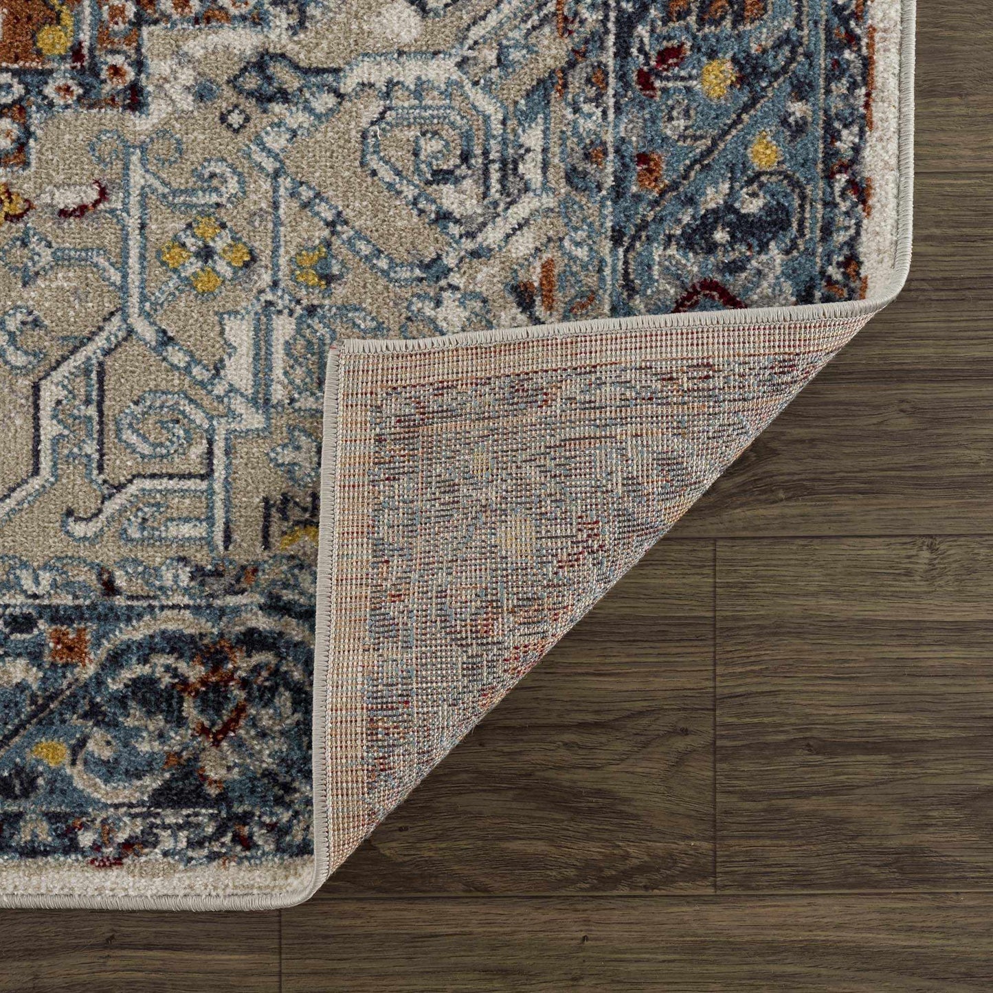 Cabacungan Blue & Rust Washable Area Rug - - Rugs