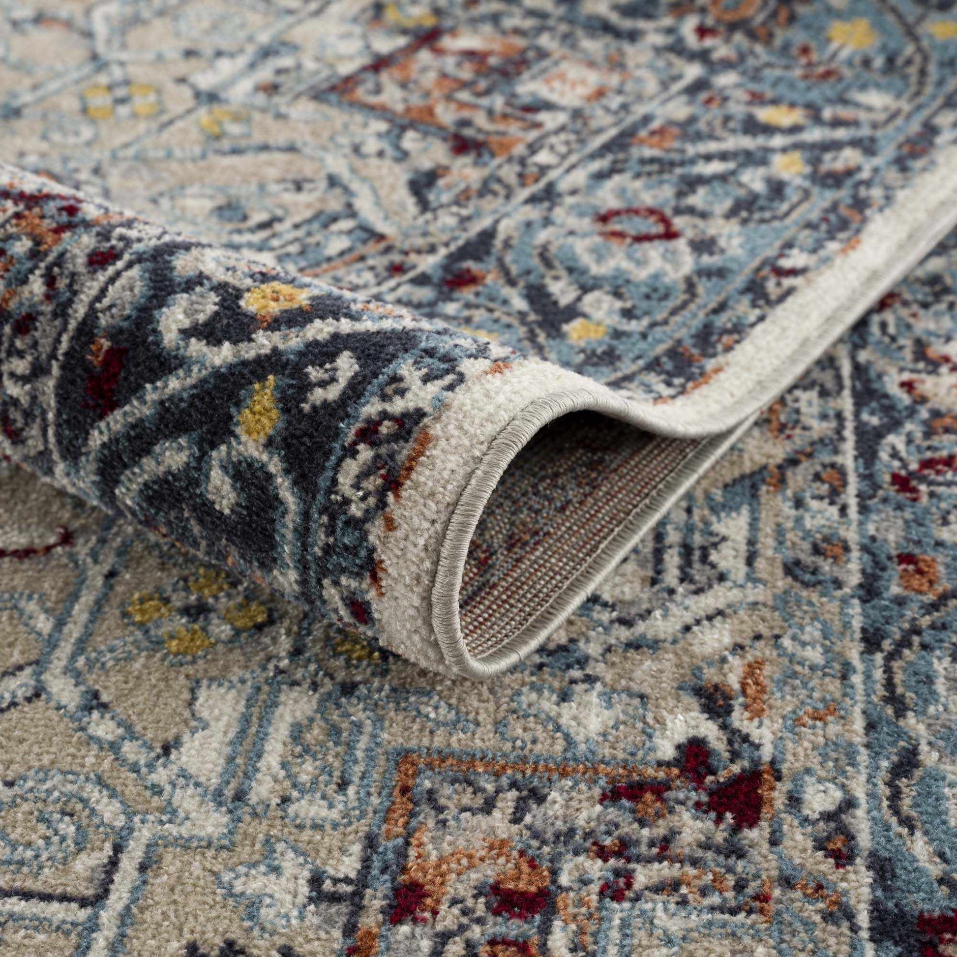 Cabacungan Blue & Rust Washable Area Rug - - Rugs
