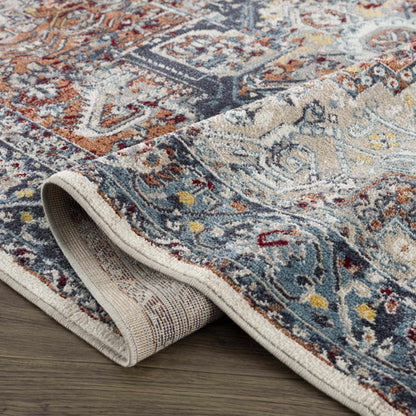 Cabacungan Blue & Rust Washable Area Rug - - Rugs