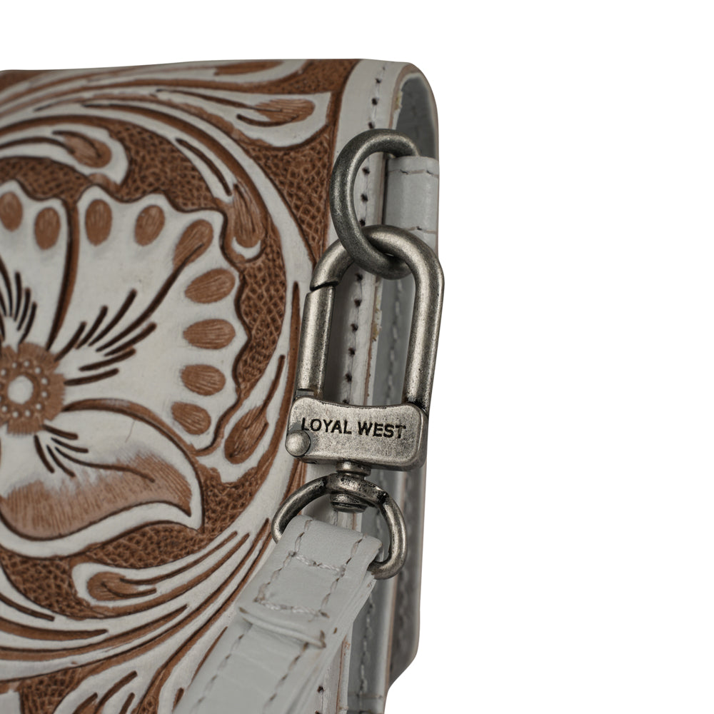 Handtooled Drover Wallet - Ivory Dust- Myra USA- {{Product type}}