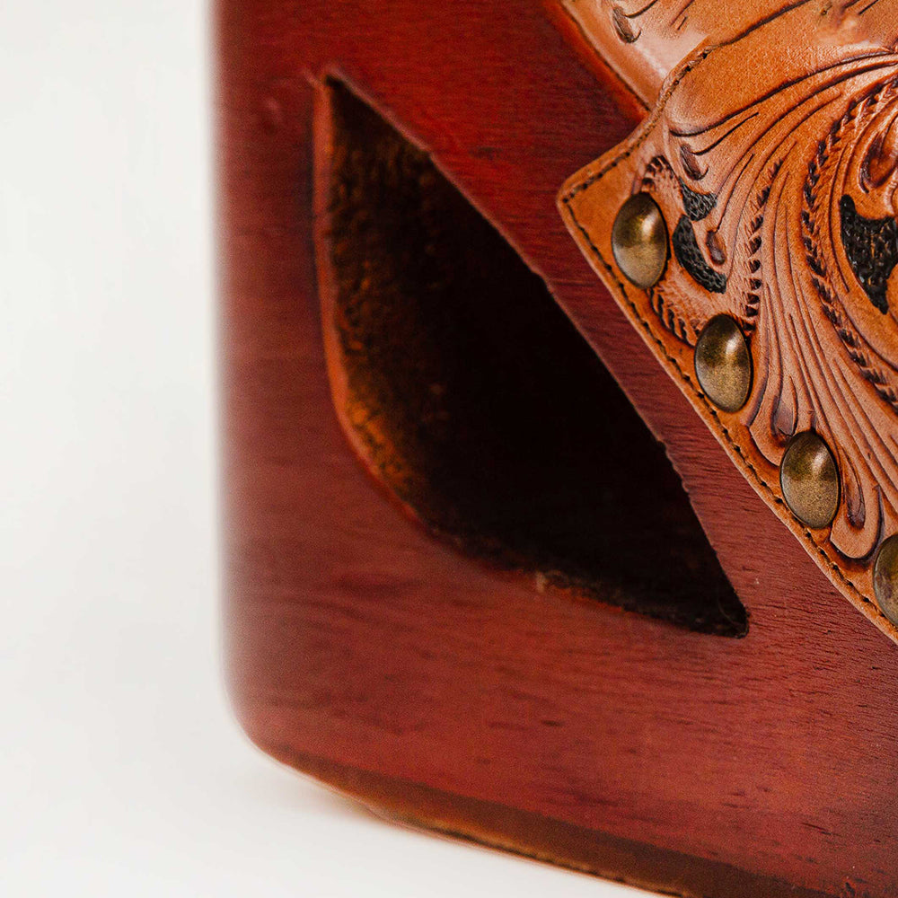 Loyal West Desert Wanderer Sandals - Dark Brown Handtooled Leather- Myra USA- {{Product type}}