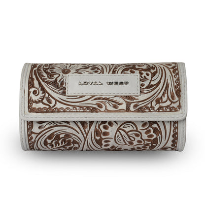 Handtooled Canyon Jewellery Case - Ivory Dust- Myra USA- {{Product type}}