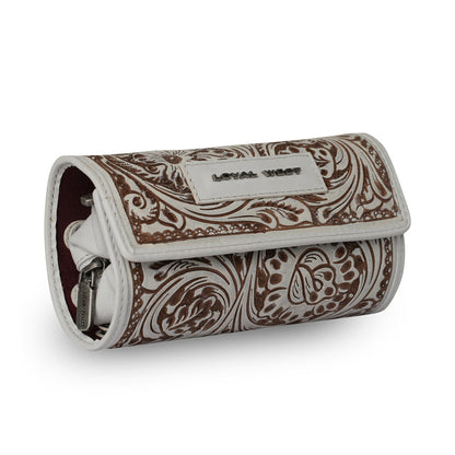 Handtooled Canyon Jewellery Case - Ivory Dust- Myra USA- {{Product type}}