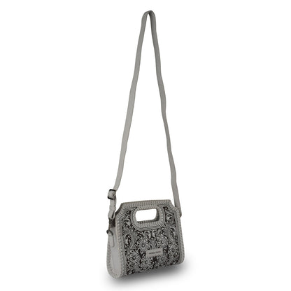 Handtooled Alma Medium Handbag - Ivory Dust- Myra USA- {{Product type}}