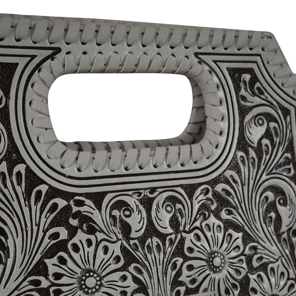Handtooled Alma Medium Handbag - Ivory Dust- Myra USA- {{Product type}}