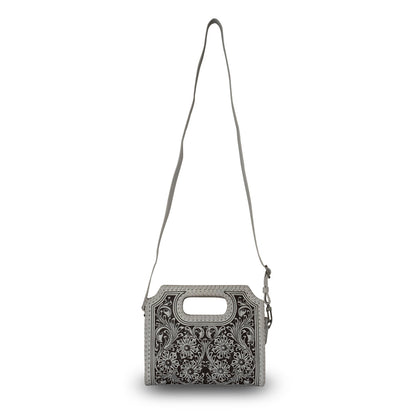 Handtooled Alma Medium Handbag - Ivory Dust- Myra USA- {{Product type}}