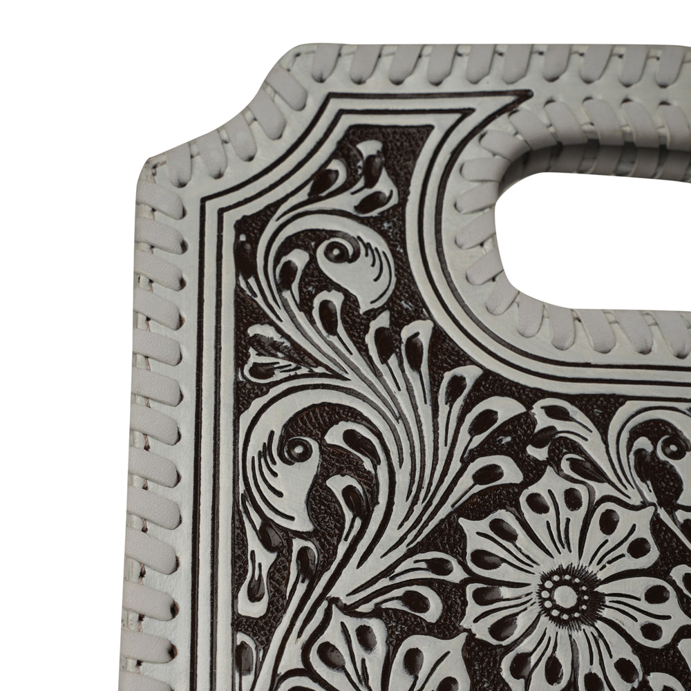 Handtooled Alma Medium Handbag - Ivory Dust- Myra USA- {{Product type}}