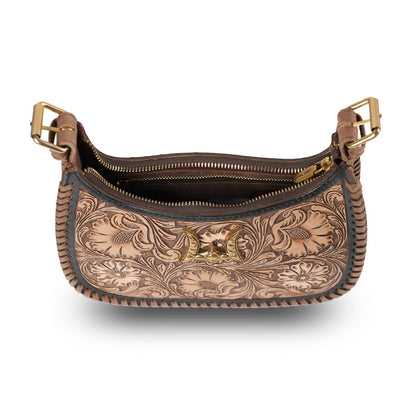 Handtooled Dannia Medium Purse - Distressed Brown- Myra USA- {{Product type}}