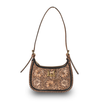 Handtooled Dannia Medium Purse - Distressed Brown- Myra USA- {{Product type}}