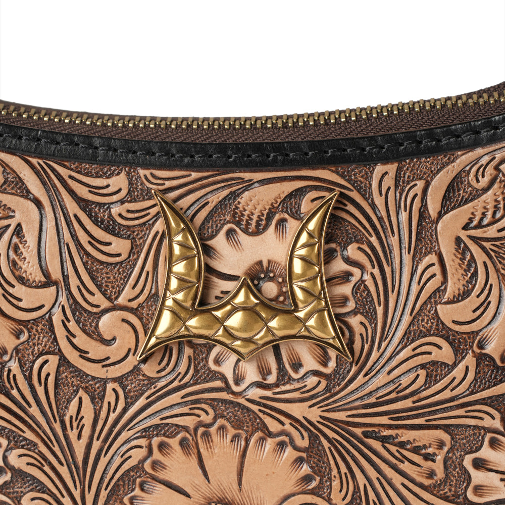 Handtooled Dannia Medium Purse - Distressed Brown- Myra USA- {{Product type}}