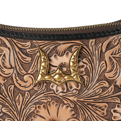 Handtooled Dannia Medium Purse - Distressed Brown- Myra USA- {{Product type}}