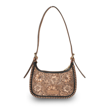 Handtooled Dannia Medium Purse - Distressed Brown- Myra USA- {{Product type}}