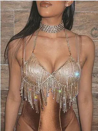 Sparkling Tassel Body Chain - - body chain
