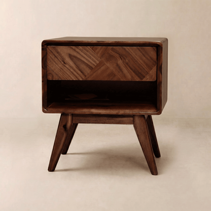 Laden Handcrafted Solid Wood Nightstand - - Nightstand