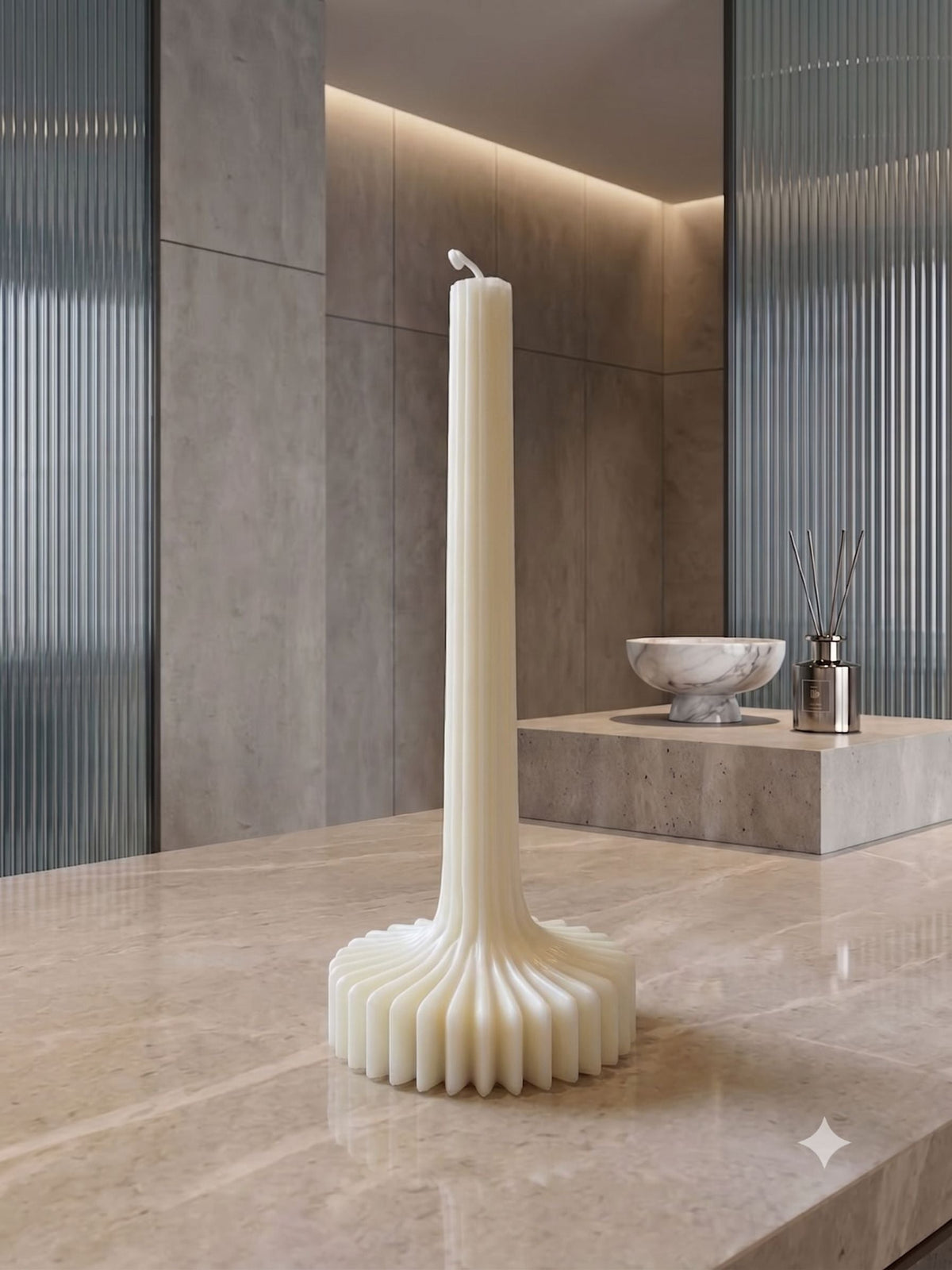 Lantern Pillar Candle | Sculptural Soy Wax | Handcrafted in USA - Ornate - candles