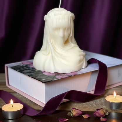 Large Veiled Lady Sculpture Candle - - candles