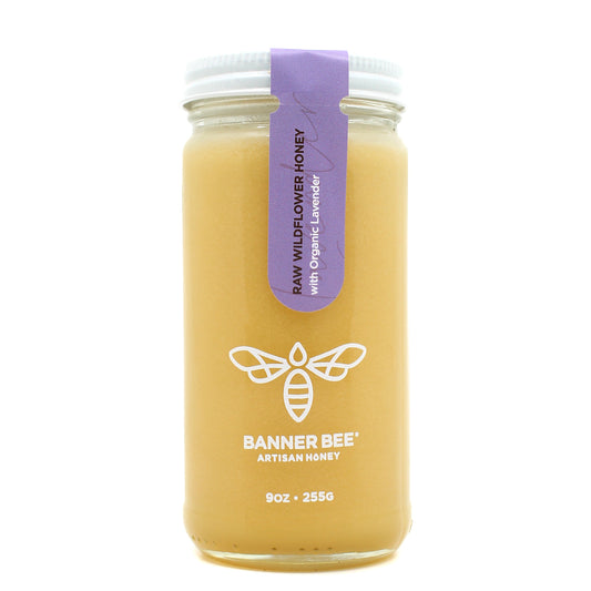 Lavender Infused Raw Honey - 9oz single jar - Infused/Enriched Honey