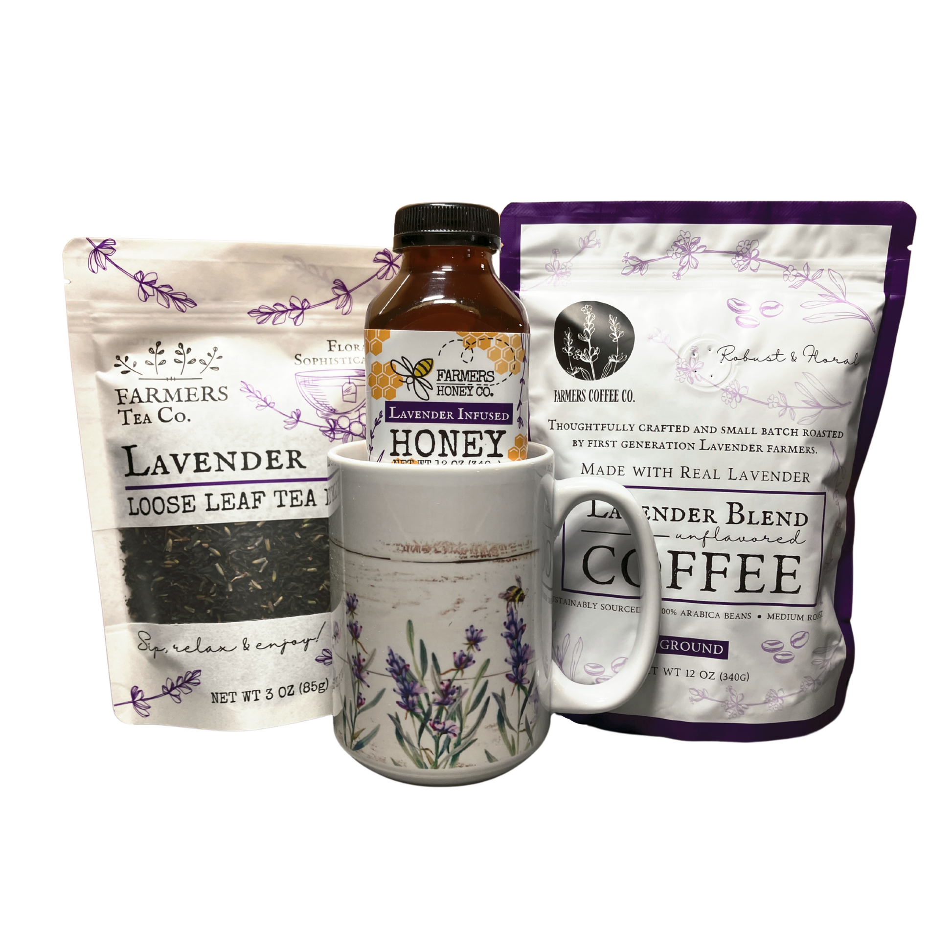 Coffee, Tea & Honey Gift Box - Lavender - Gift Box
