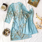 Printed Ice Silk Sling Nightgown - Light Green Cherry L - nightgown