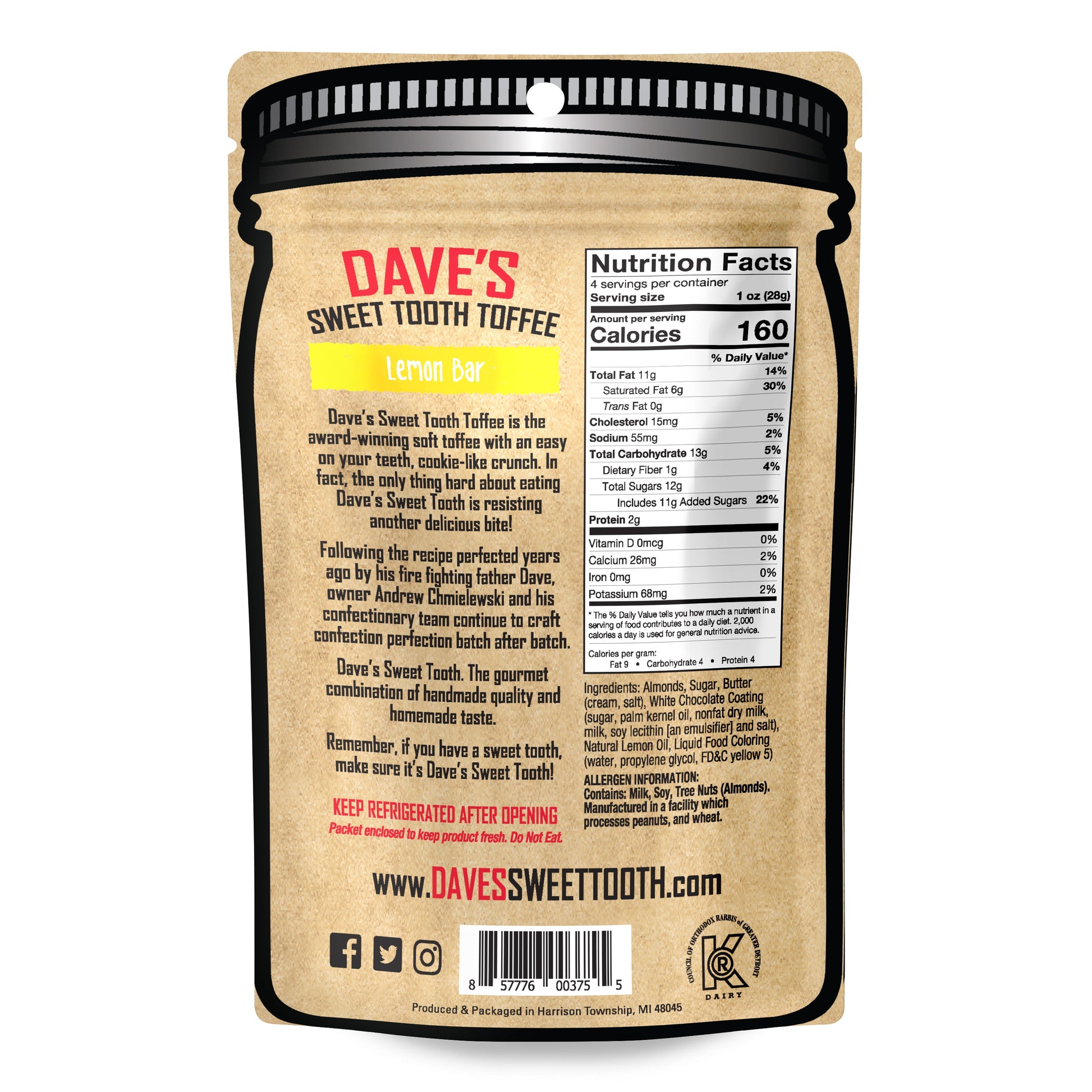 Lemon Bar Toffee- Dave's Sweet Tooth Toffee- {{Product type}}
