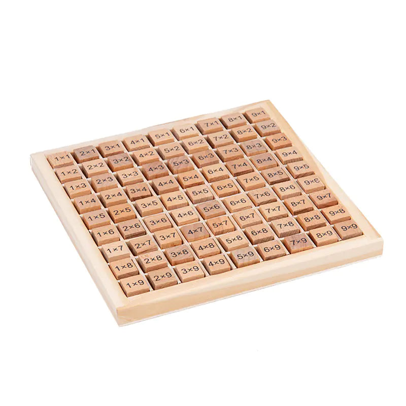 Wooden 99 Multiplication Table Building Blocks - Wood Color - educational toy