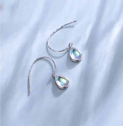 Sterling Silver Waterdrop Gradient Glass Earrings - Kia Day Design