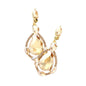 Crystal Rhinestone Teardrop Evening Earrings - Light Col Topaz - Earrings