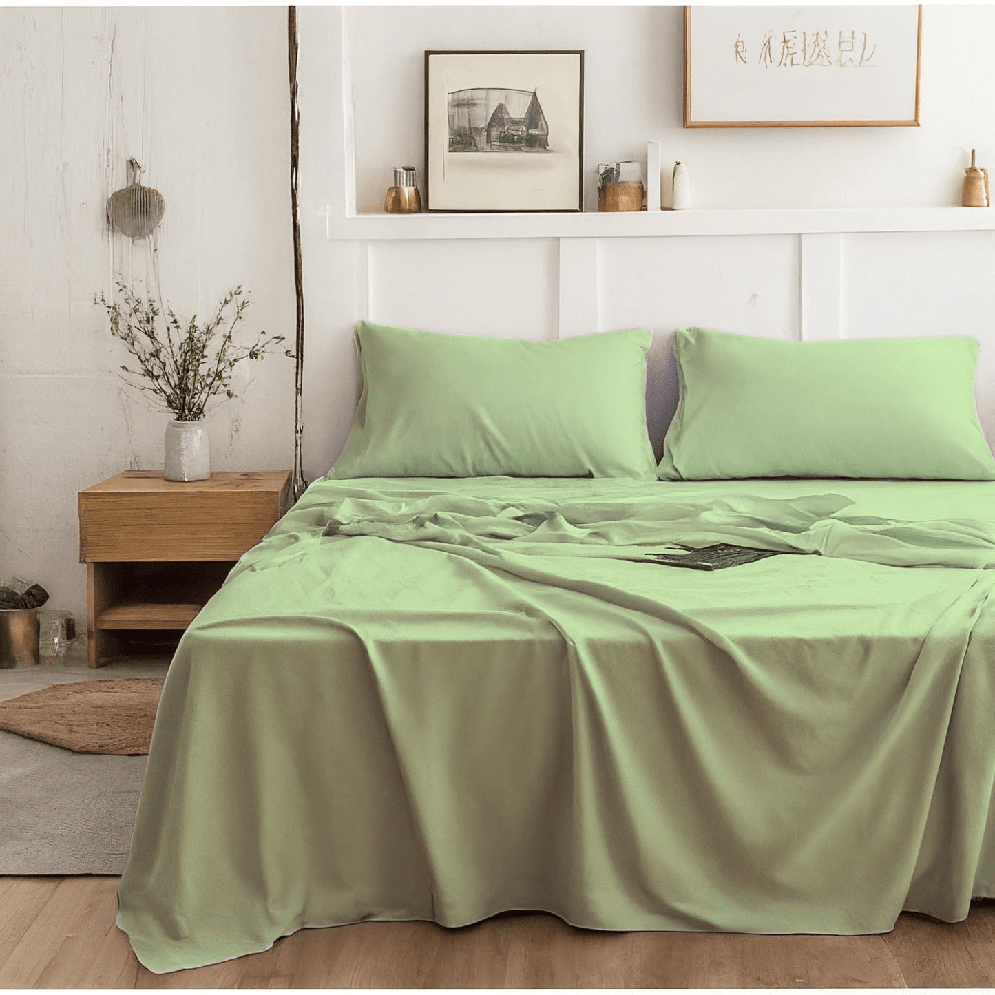 Tache Microfiber Sage Green Bed Sheet Set (202-SG-BSS)- Tache Home Fashion- {{Product type}}
