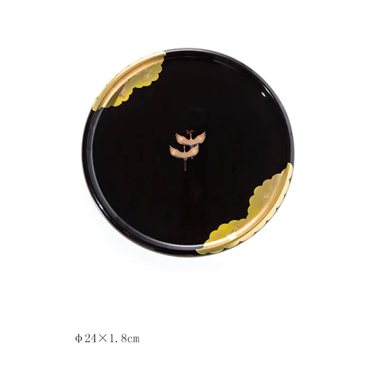 Black Lacquered Dinner Plates - 4style - plates