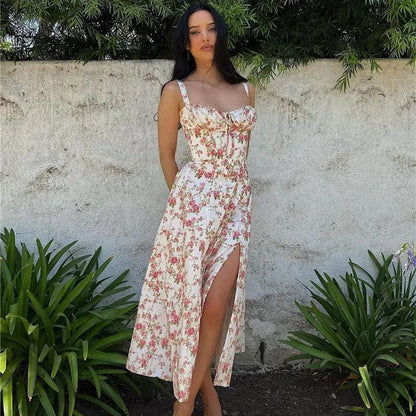 Pink Floral Office Midi Dress Kia Day Design
