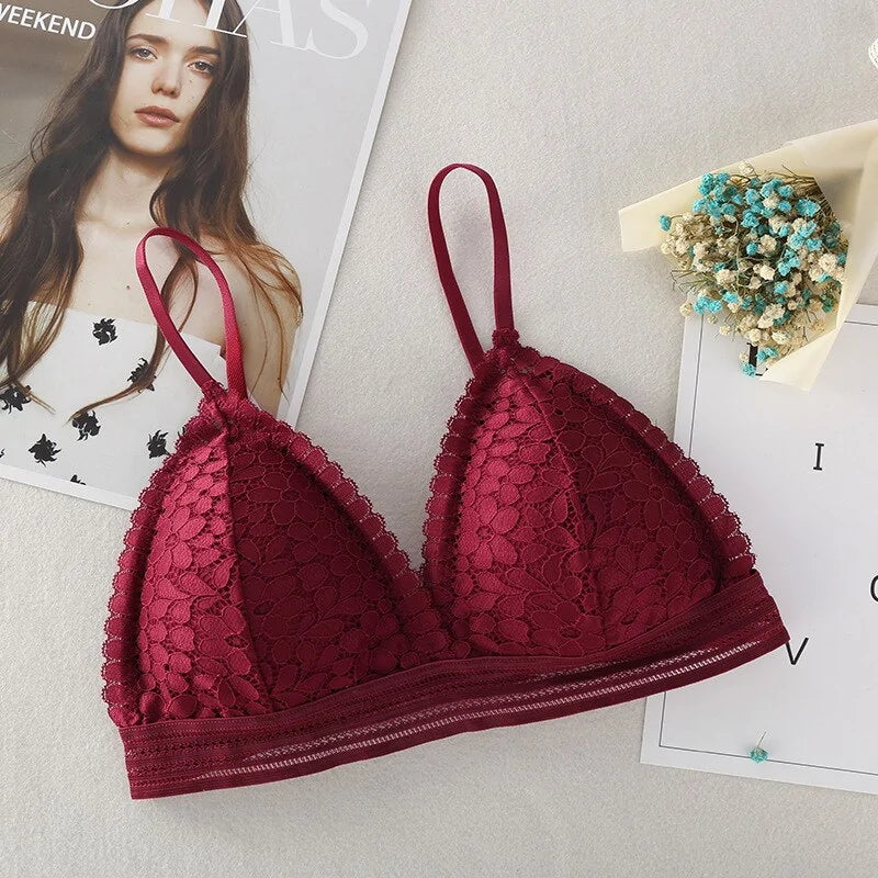 Deep V Lace Bra Wireless