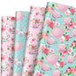 JarThenaAMCS 8 Sheet Tea Party Wrapping Paper -Not Roll- Watercolor Pink Floral Teapot Gift Wrap Paper Folded Flat Art Paper for DIY Crafts Gift Wrapping Kia Day Design