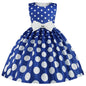 Satin Dresses For Girls Blue Polka Dots 10T