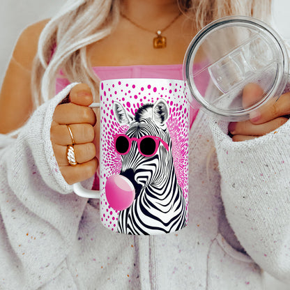 Retro Zebra Insulated Travel Mug - - Mug