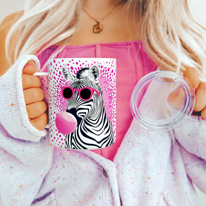 Retro Zebra Insulated Travel Mug - - Mug